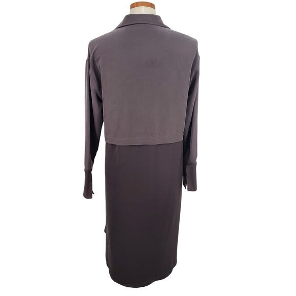 Prologue Womens XS‎ Gray Collard Button Up Long Sleeve Dress New No Tags - Picture 3 of 8